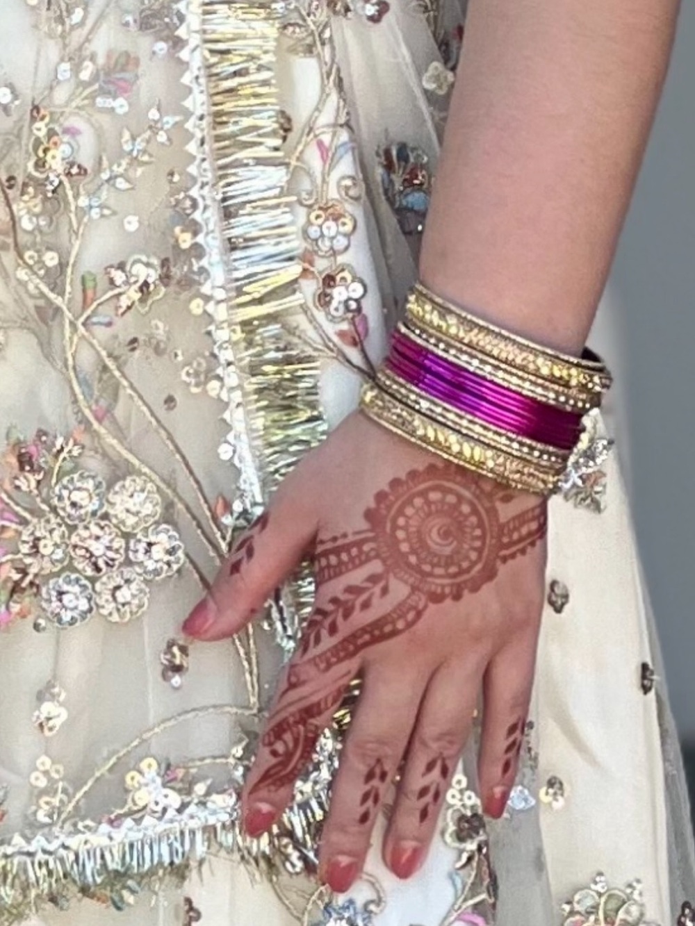 Magenta and Gold Indian Bangle Set - Women Jewelry